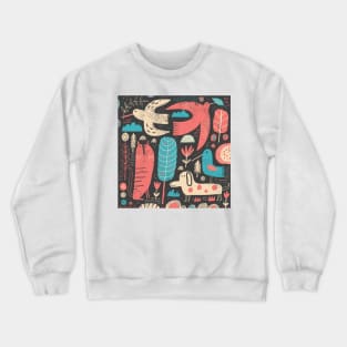 Cat, dog and birds Crewneck Sweatshirt